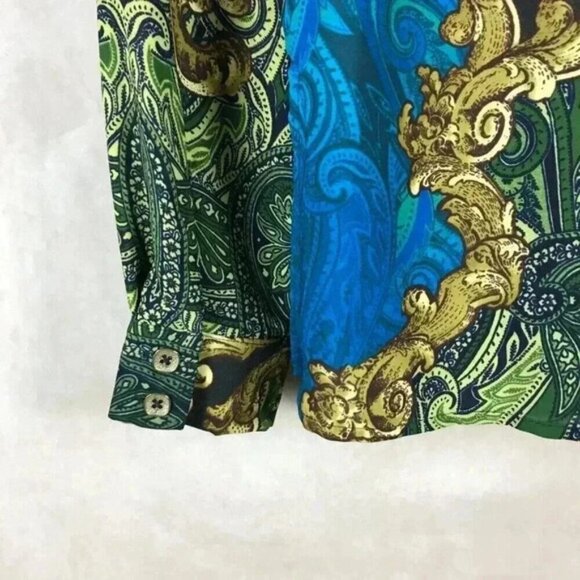 SUSAN GRAVER Scroll Print Button-Down Vintage Top Size 4 - Picture 4 of 9